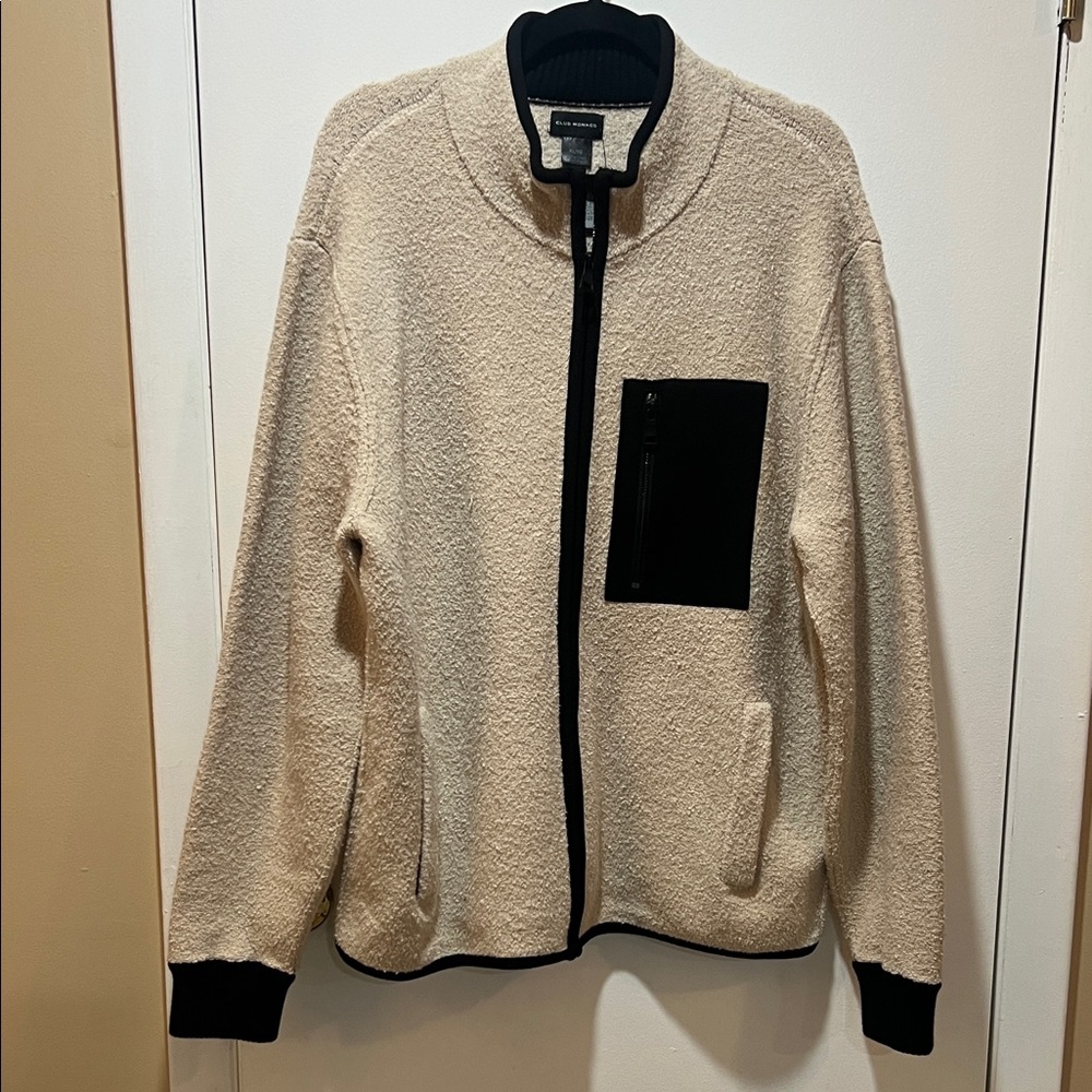 Club Monaco Cream and Black Teddy Jacket